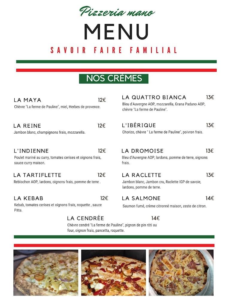Pizzeria Mano à Dun-sur-Auron - Menu Image 2